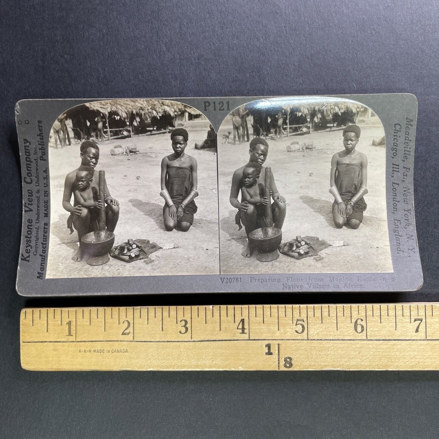 Antique 1918 Making Flour South Africa Village Stereoview Photo Card P1758