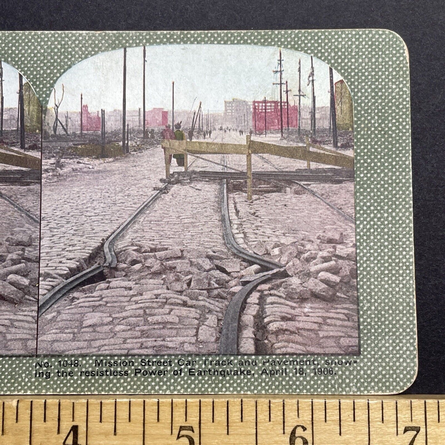 Antique 1910s San Francisco Earthquake Railroad Stereoview Photo Card 2300-47