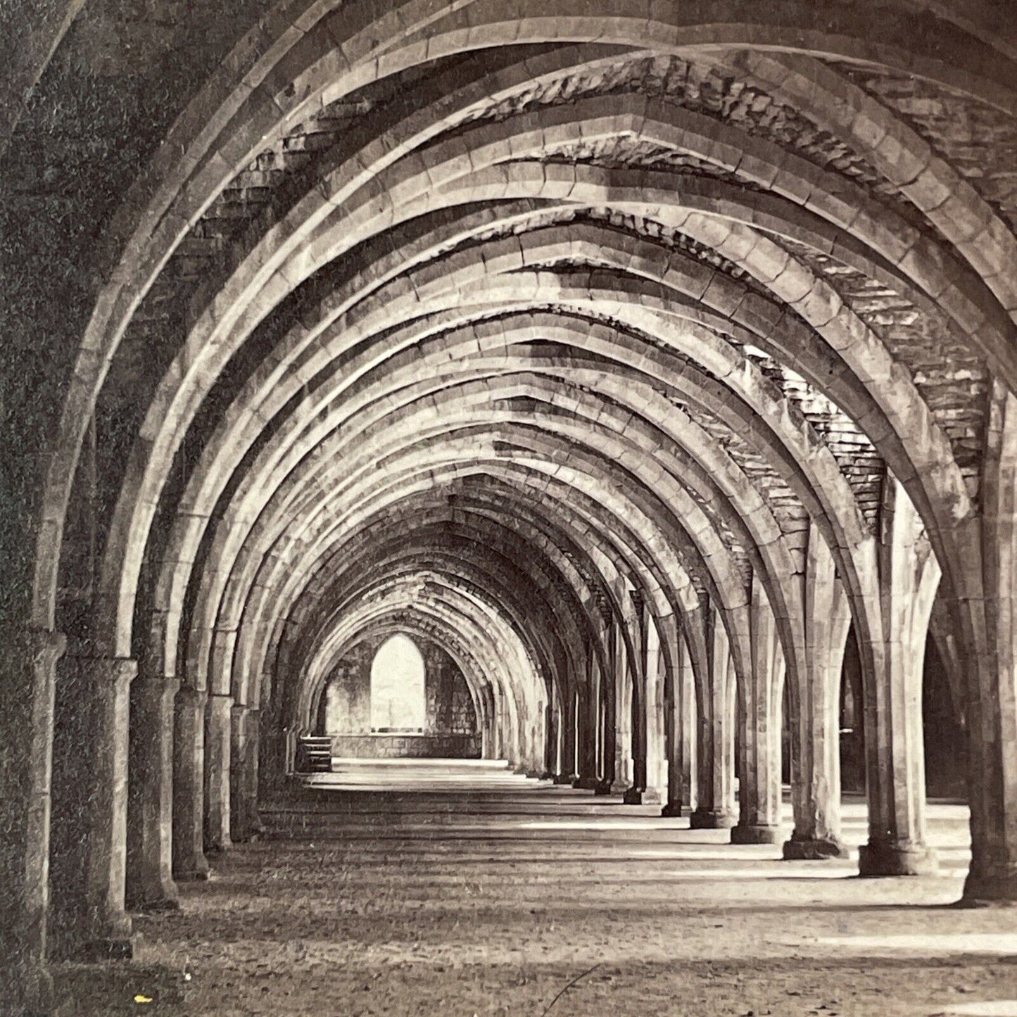 Fountains Abbey Crypt Ripon England Stereoview Francis Frith Antique c1870 X2578