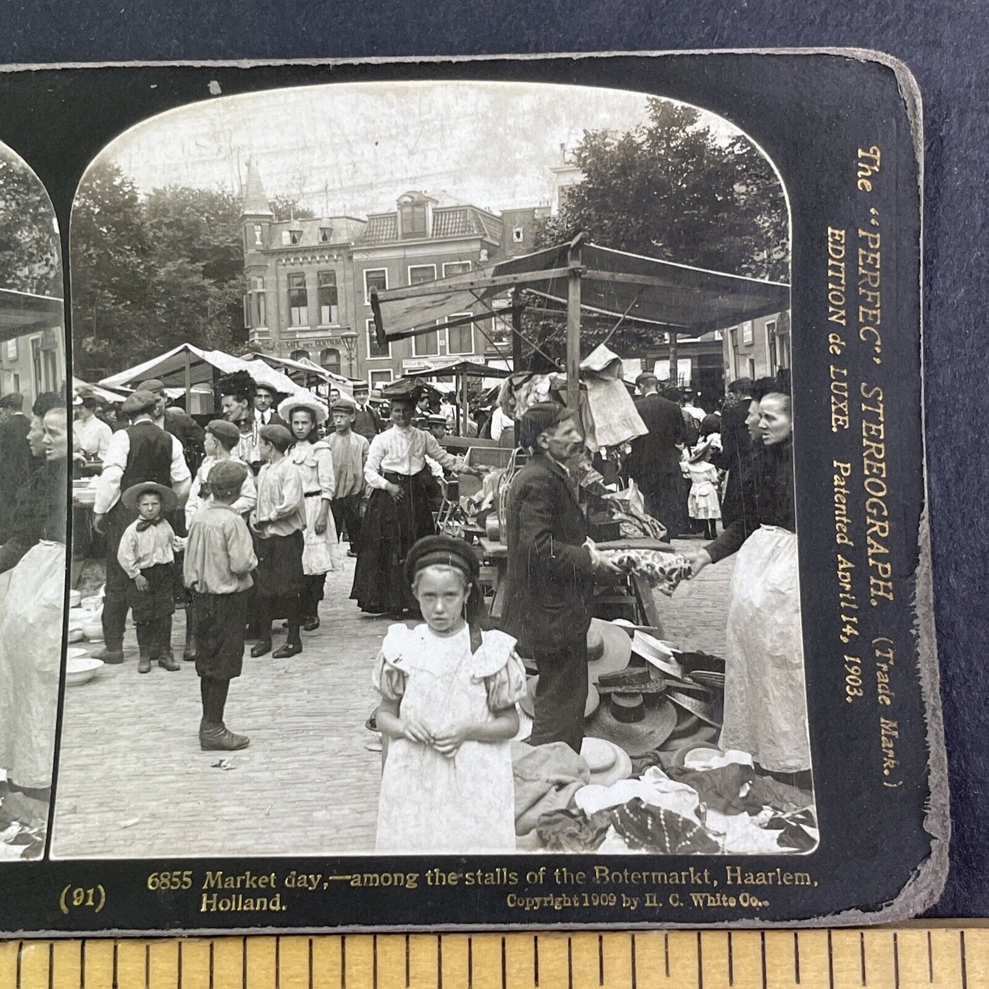 Haarlem Market North Holland Stereoview Netherlands Antique c1909 X3165