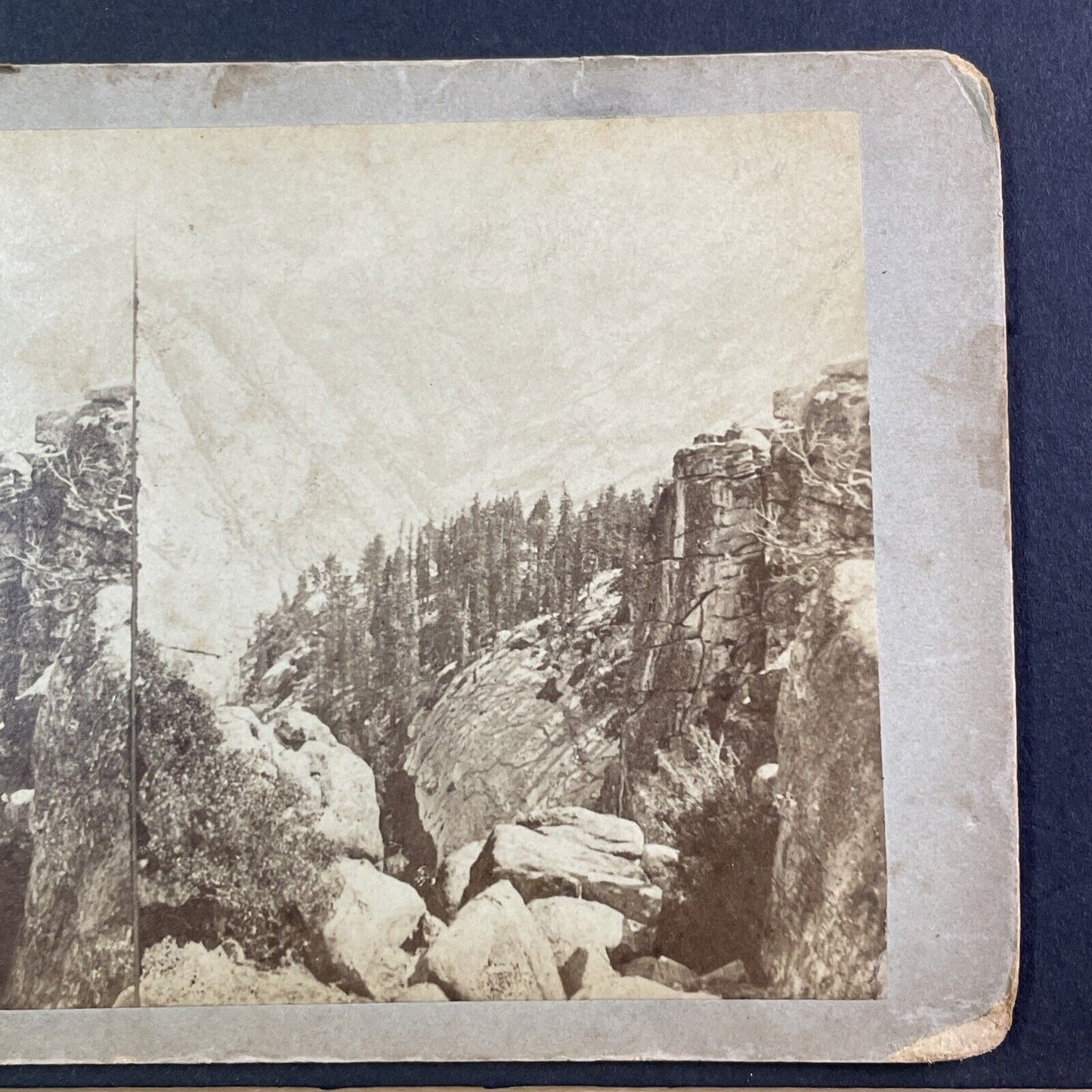 Tenaya Canyon Yosemite Stereoview John S. Moulton Antique c1870 X3734