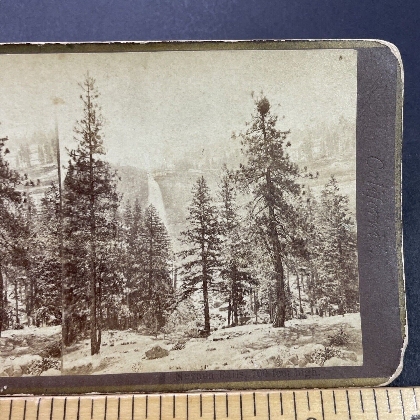 Antique 1870s Nevada Falls Yosemite Park California Stereoview Photo Card P3563