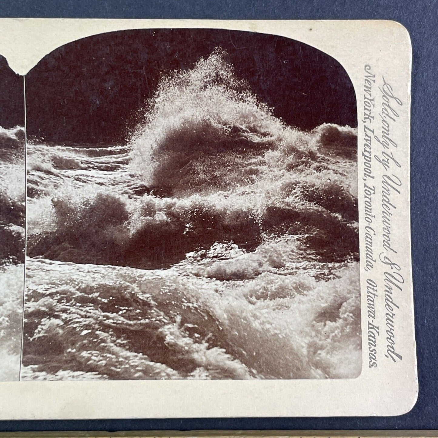 Niagara Falls Whirlpool Rapids Stereoview Charles Bierstadt Antique c1880 Y2481