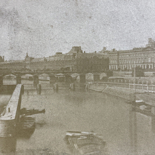 Antique 1850s Pont Neuf Bridge Paris France Stereoview Photo Card P4161