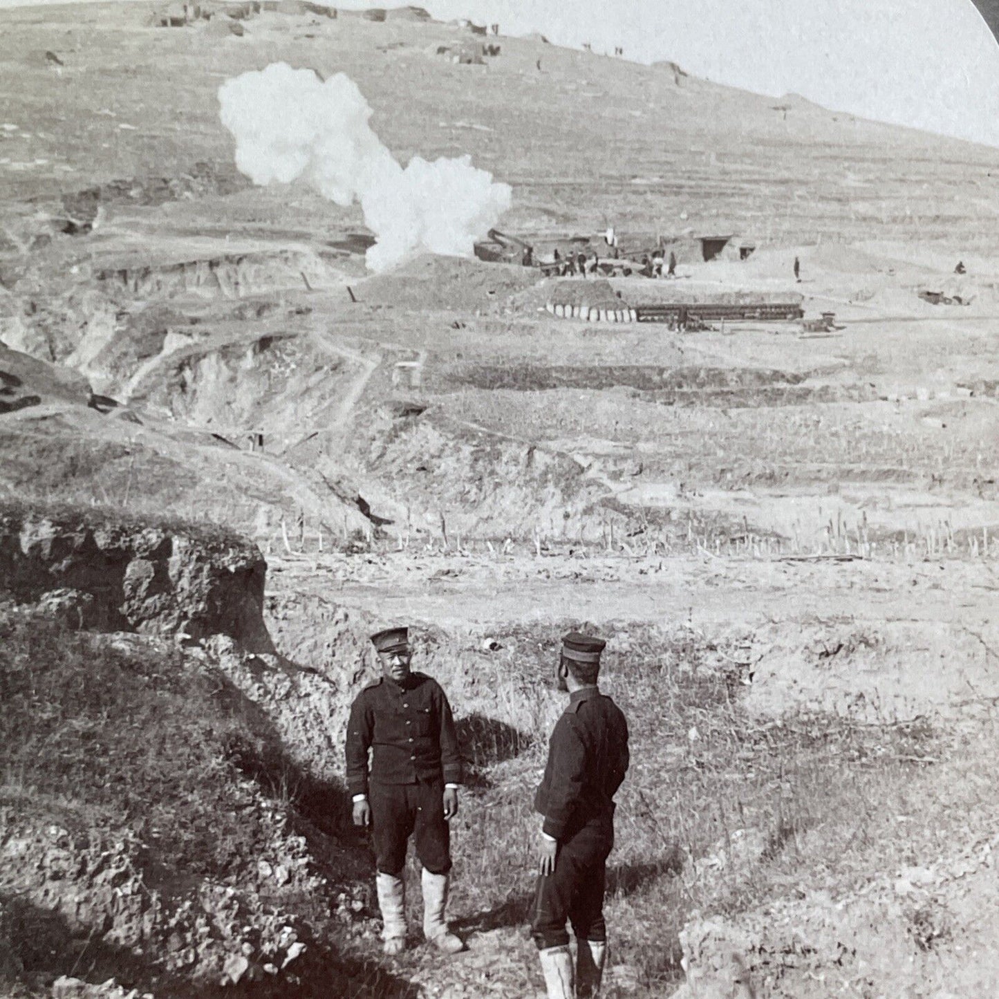 Japanese Artillery Guns Stereoview Russo-Sino War Antique c1905 X4204