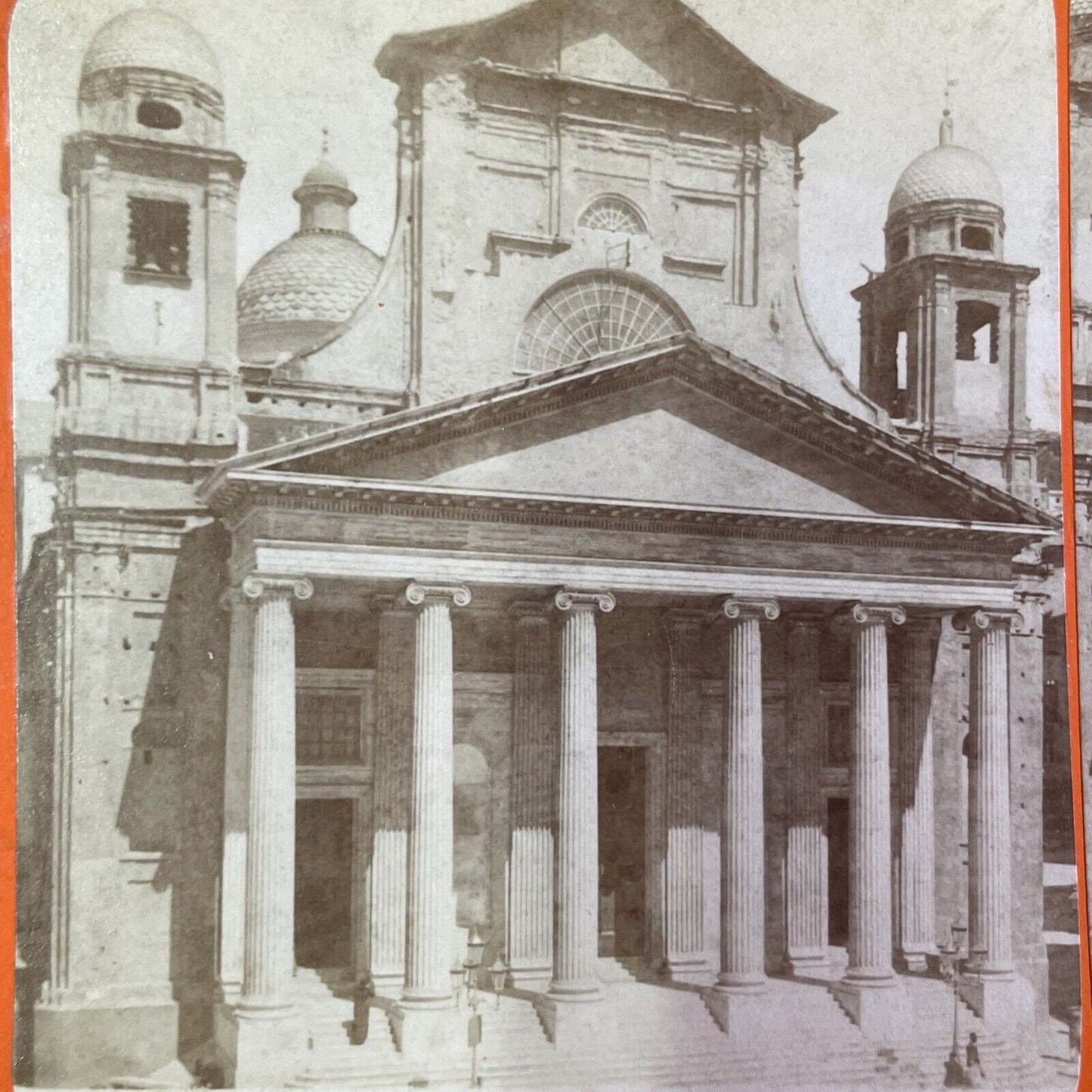 Santissima Basilica Cathedral Genoa Italy Stereoview Giacomo Brogi c1865 Y1415