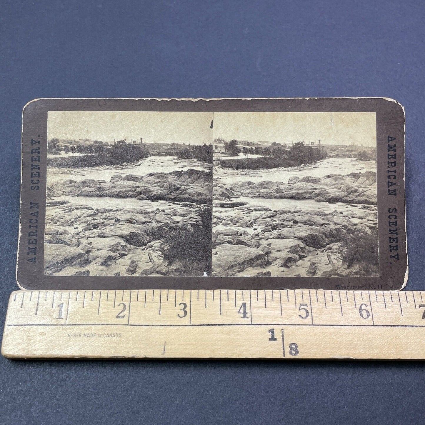 Antique 1870s Manchester New Hampshire City View Stereoview Photo Card V1936