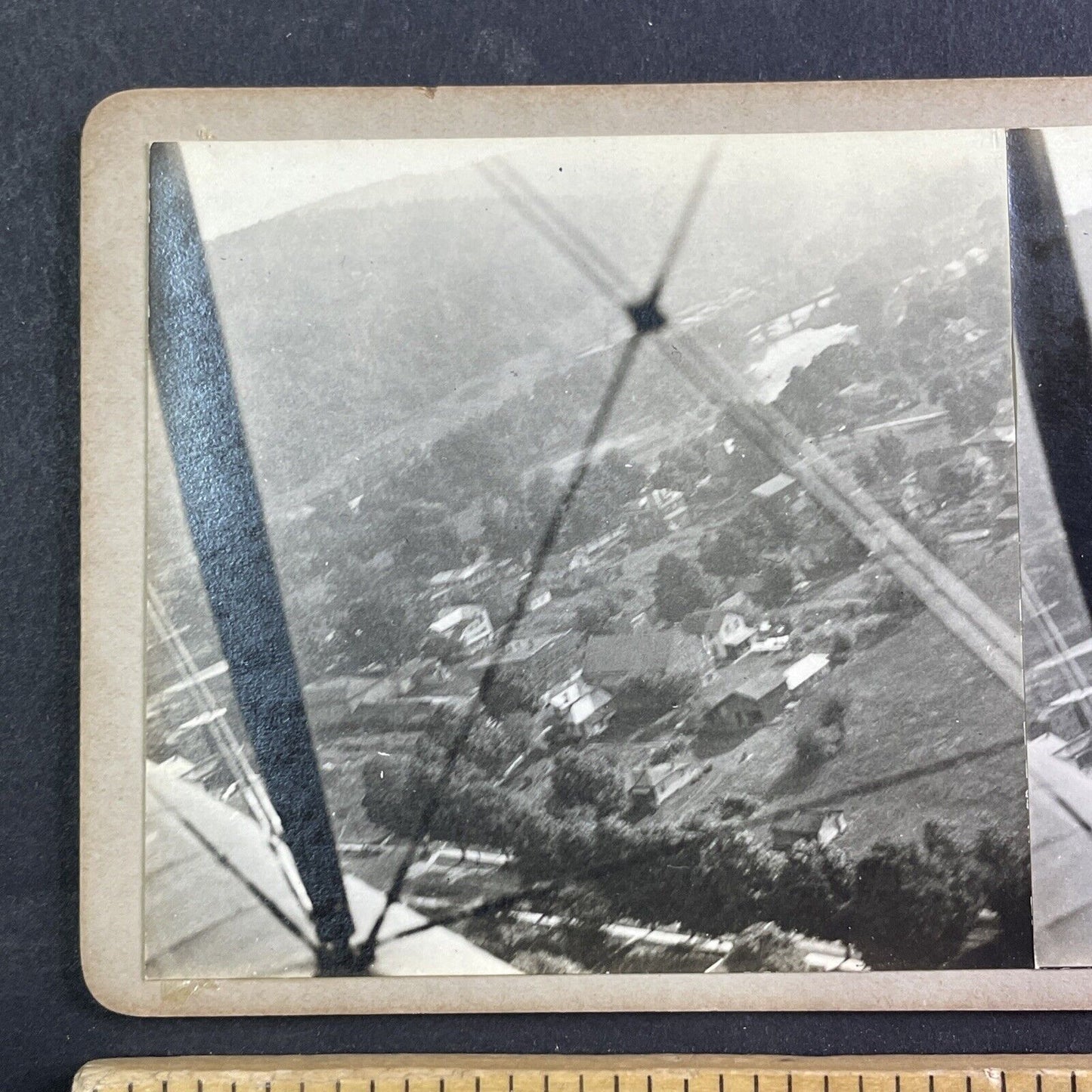 Pilot Lieutenant Raymond Parer Aerial Stereoscopic Survey Stereoview c1919 Y097