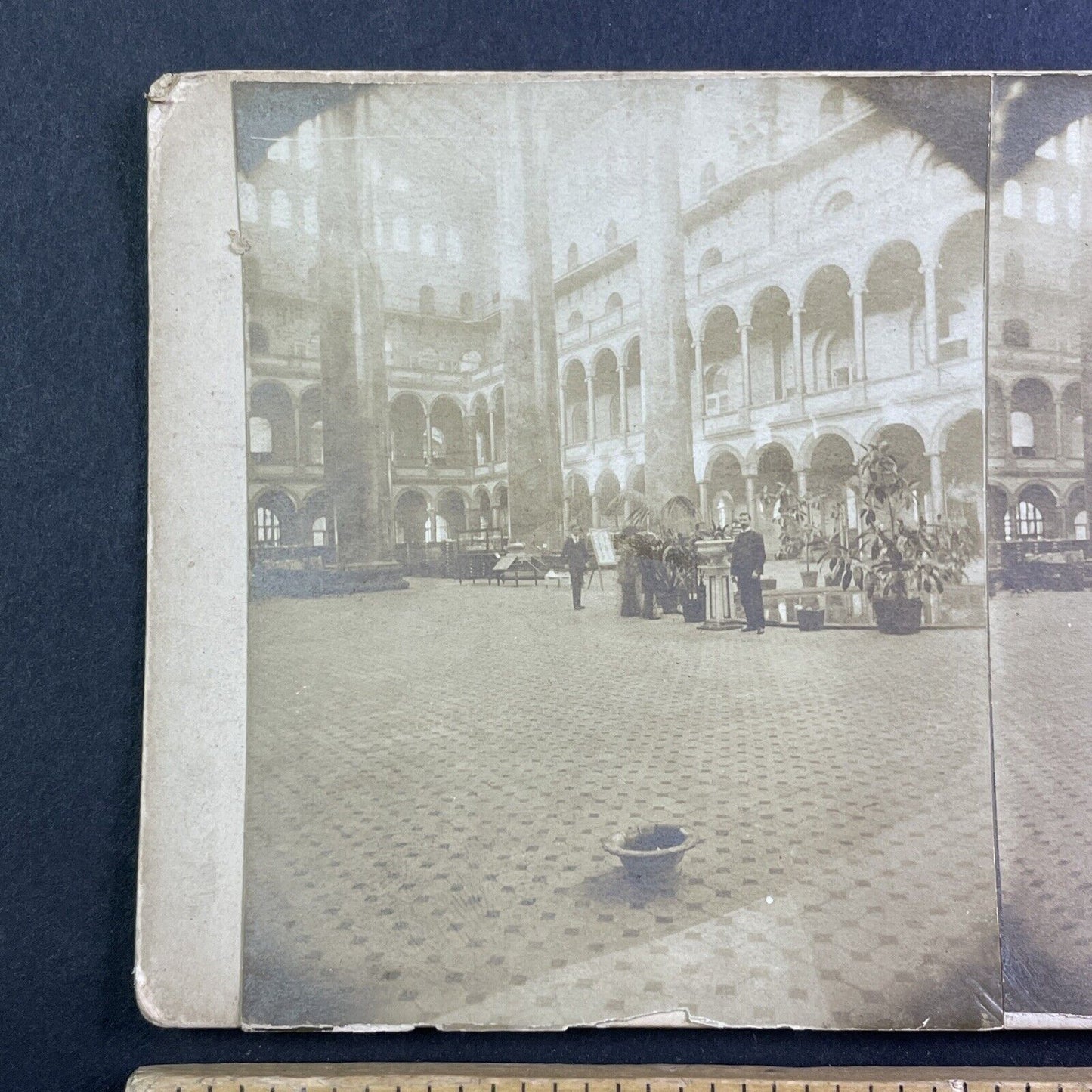 Pension Office Building Stereoview Washington D.C. Antique c1880s Y466