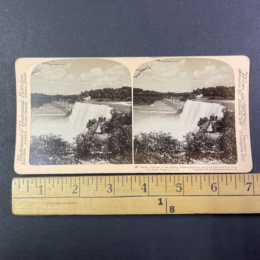 Honeymoon Iron Bridge Niagara Falls Stereoview Goat Island Antique c1902 Y1786