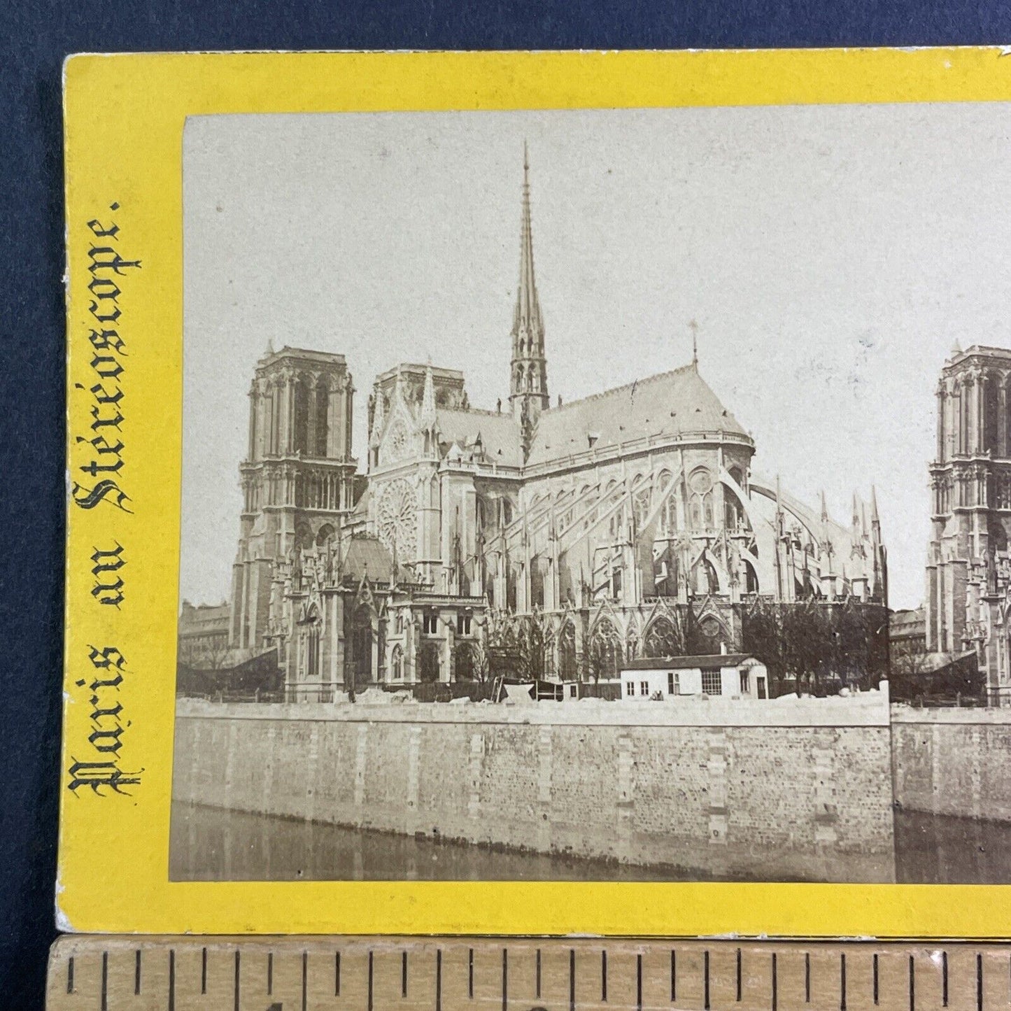 Notre Dame Cathedral Church Paris Stereoview Joseph Bates Antique c1865 X1544