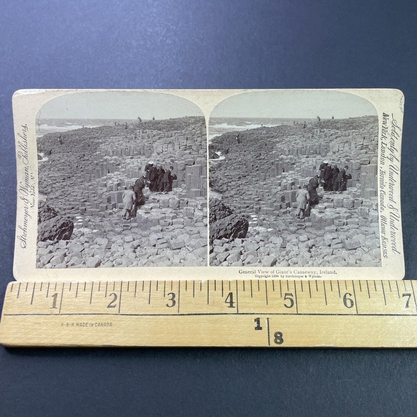 Antique 1896 The Giants Causeway Northern Ireland Stereoview Photo Card P3916