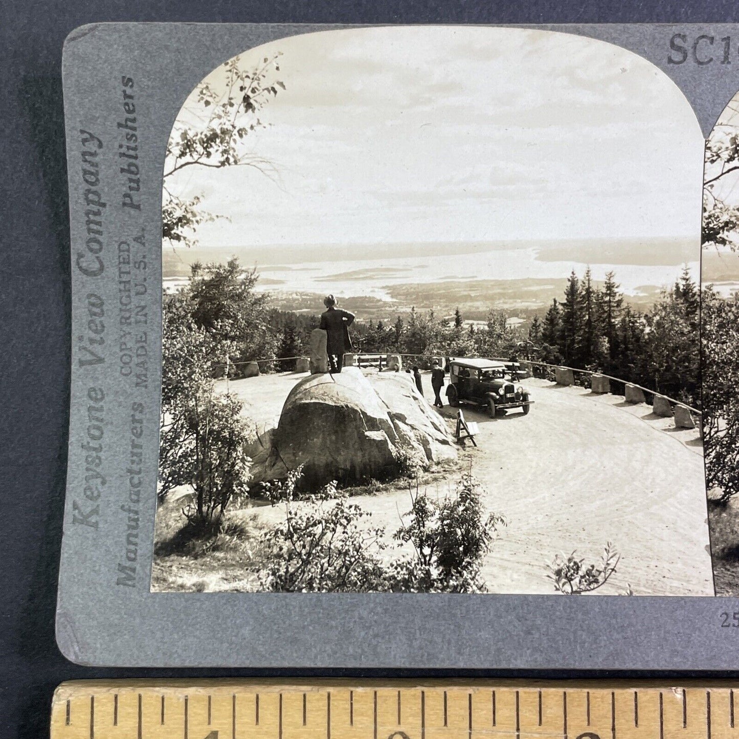 Opel Automobile Car in Norway Stereoview Late Period View Antique c1933 Y1240