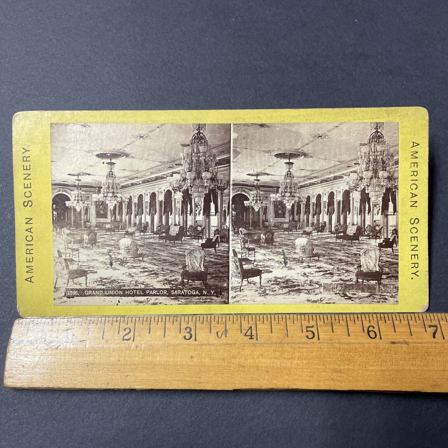 Antique 1870s Great Union Hotel Saratoga NY Stereoview Photo Card Q2224