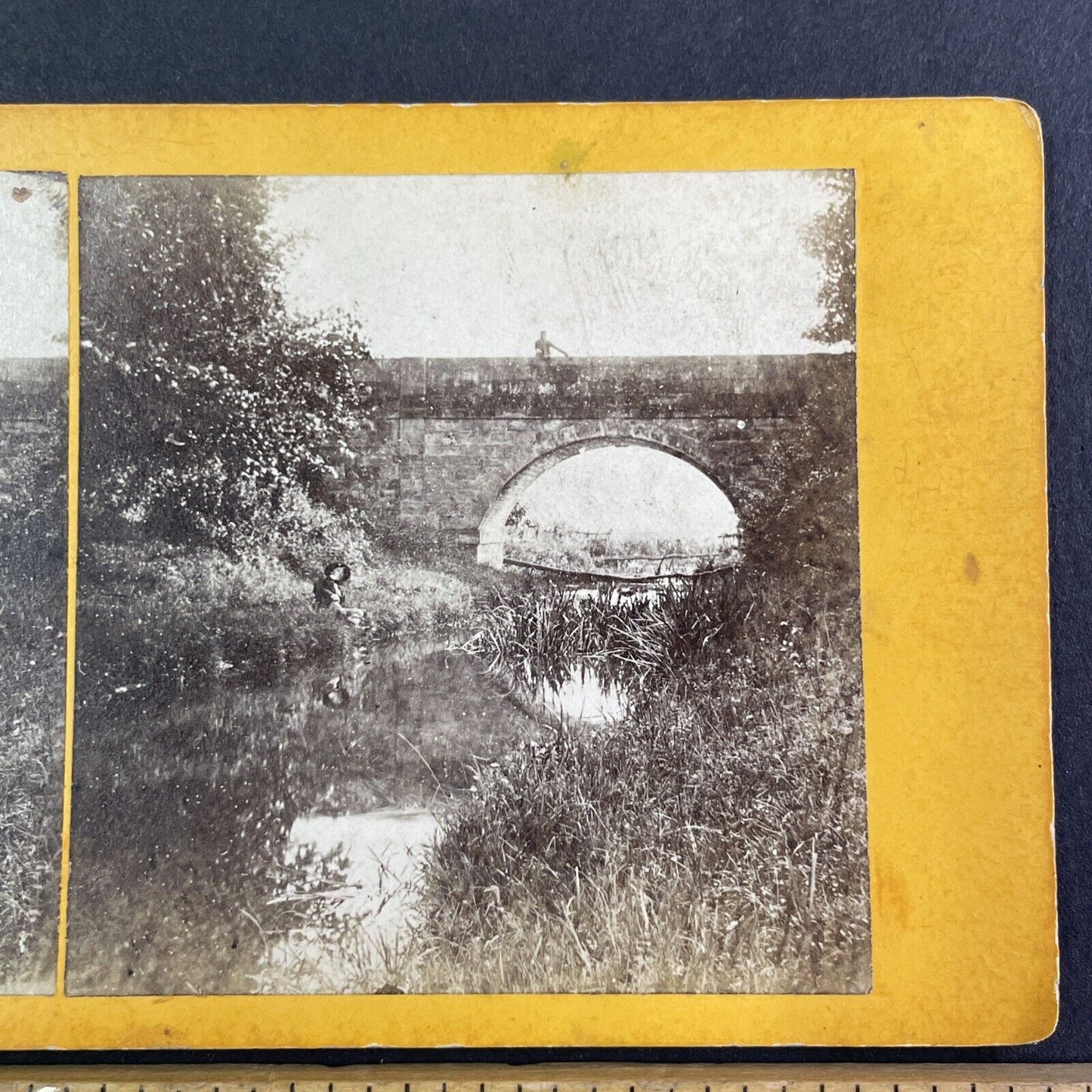 Kenilworth Castle Tilt Yard Bridge England UK Stereoview Antique c1860s Y1430