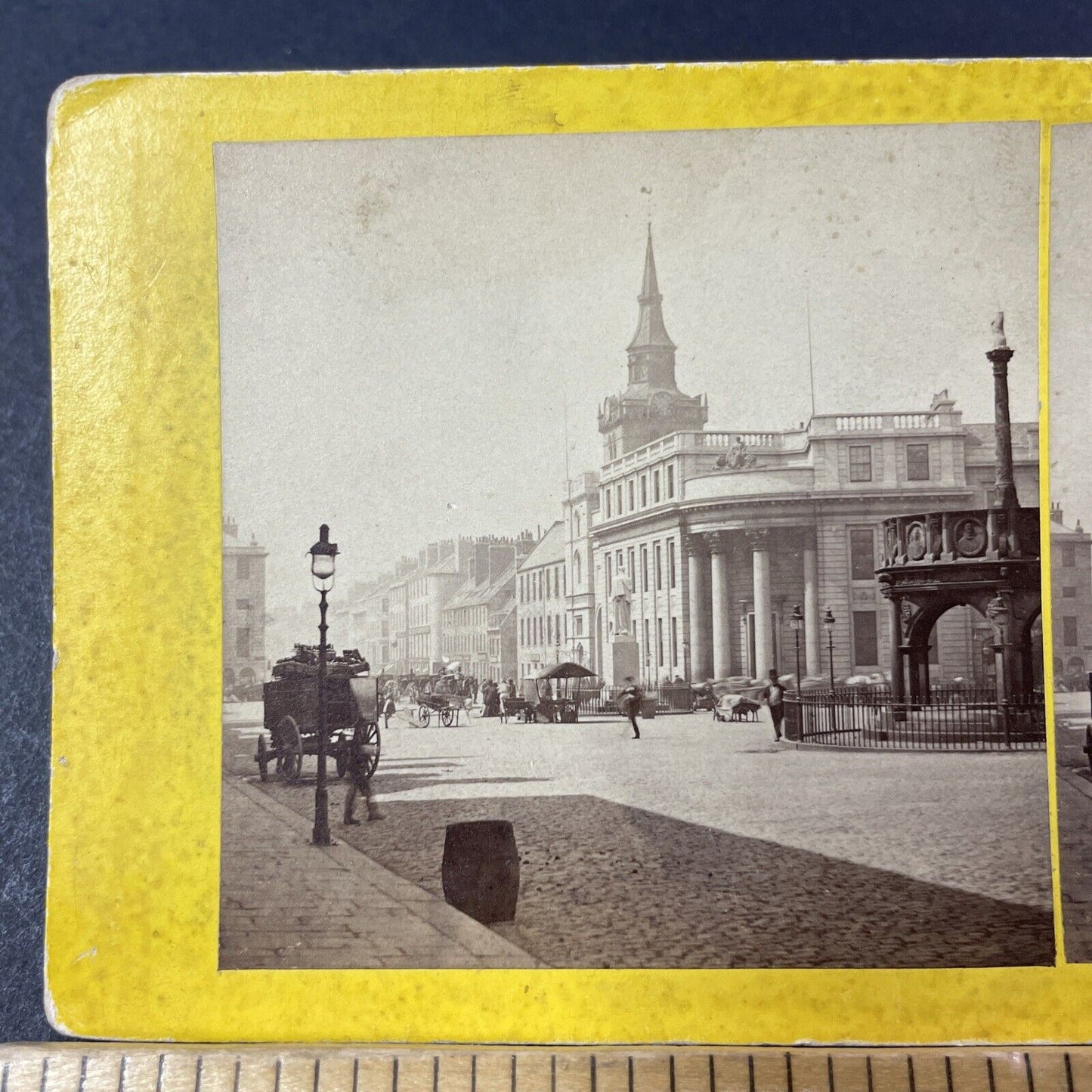 Antique 1870s Castle Street Aberdeen Scotland Stereoview Photo Card P2460-01