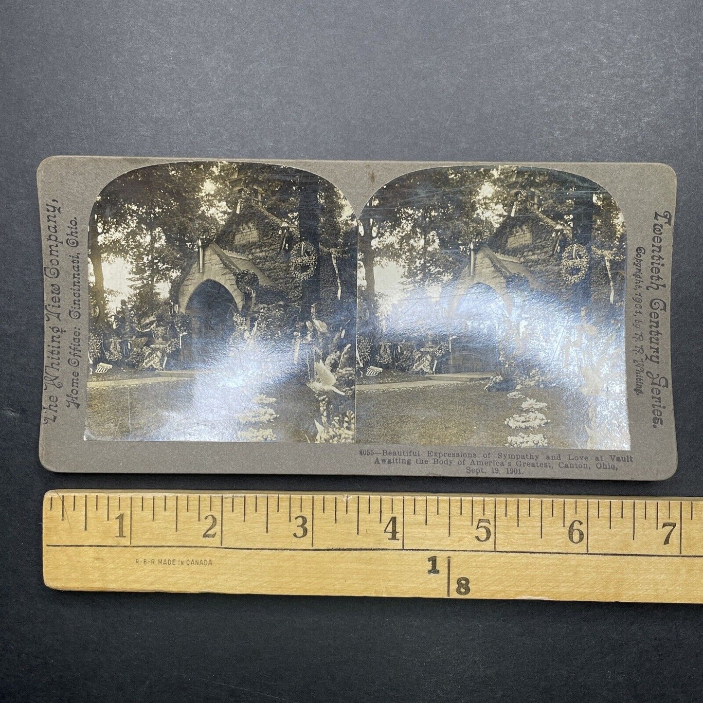 Antique 1901 President William McKinley's Grave Stereoview Photo Card P580-082