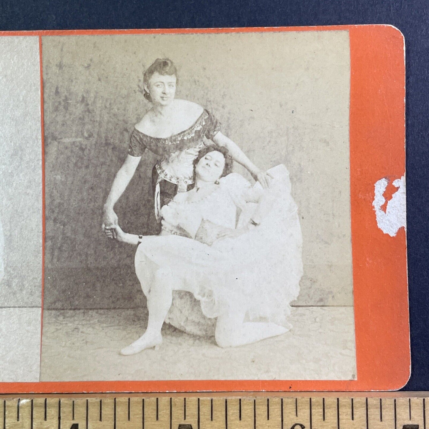 Actresses From Pan, Pan! C'est la Fortune! French Comedy Stereoview c1870s X2601