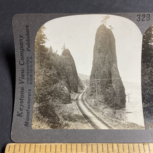 Antique 1910s Columbia River Railroad Pass Oregon Stereoview Photo Card P3200