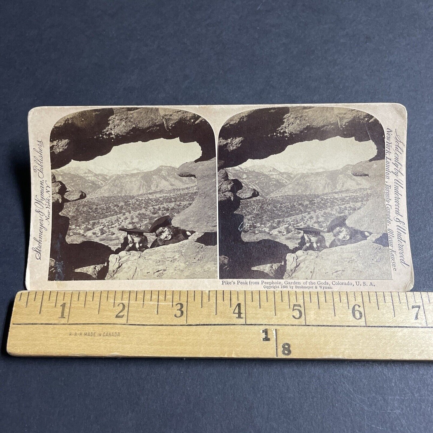 Antique 1898 Children At Pikes Peak Colorado Stereoview Photo Card P4346