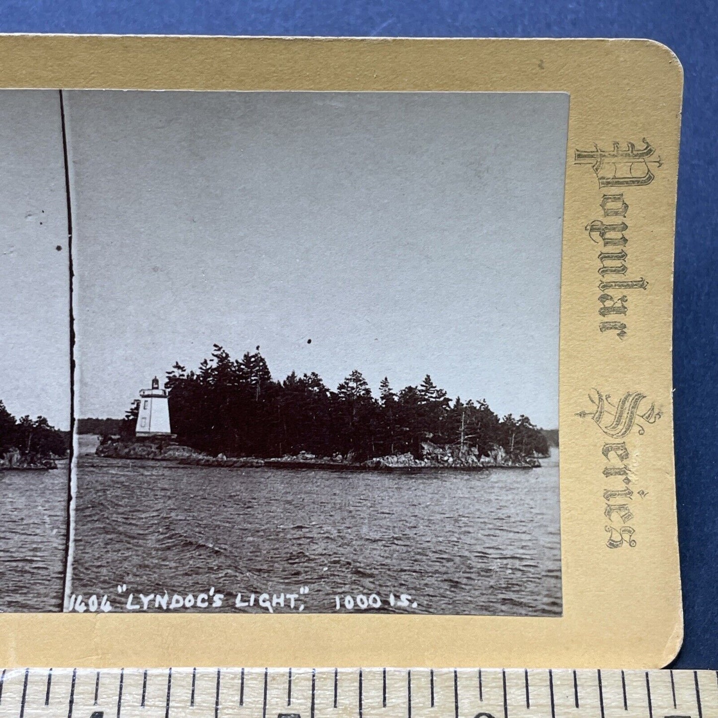 Antique 1870s Lyndoch Lighthouse Wellesley Island NY Stereoview Photo Card P2482