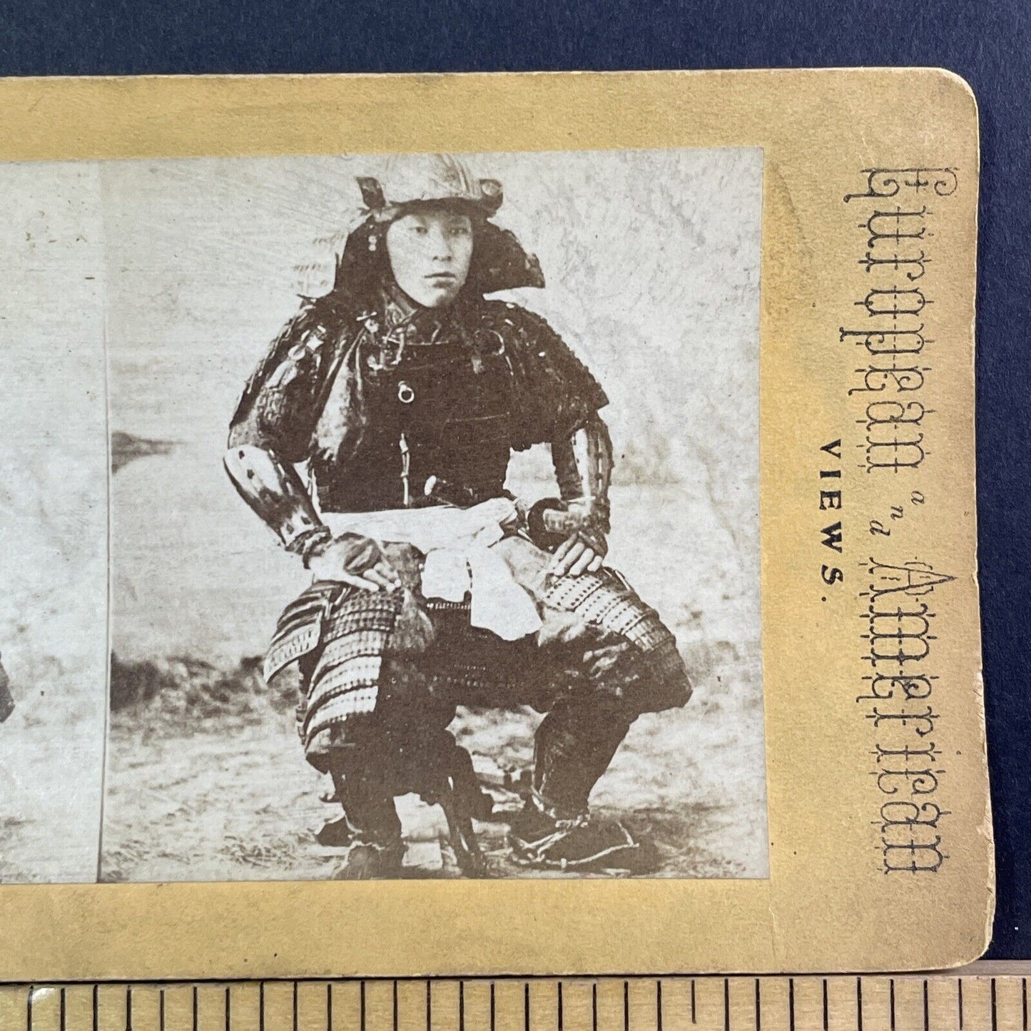 Japanese Samurai Warrior Stereoview Felice Beato Photo Antique c1870 X3106 RARE