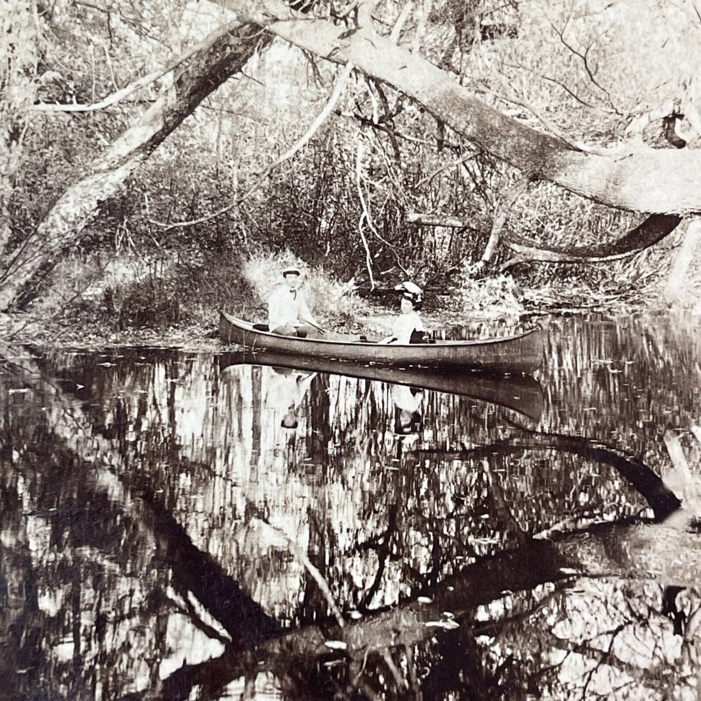 Shadow River Lake Rosseau Muskoka Canada Stereoview Antique c1901 Y1803