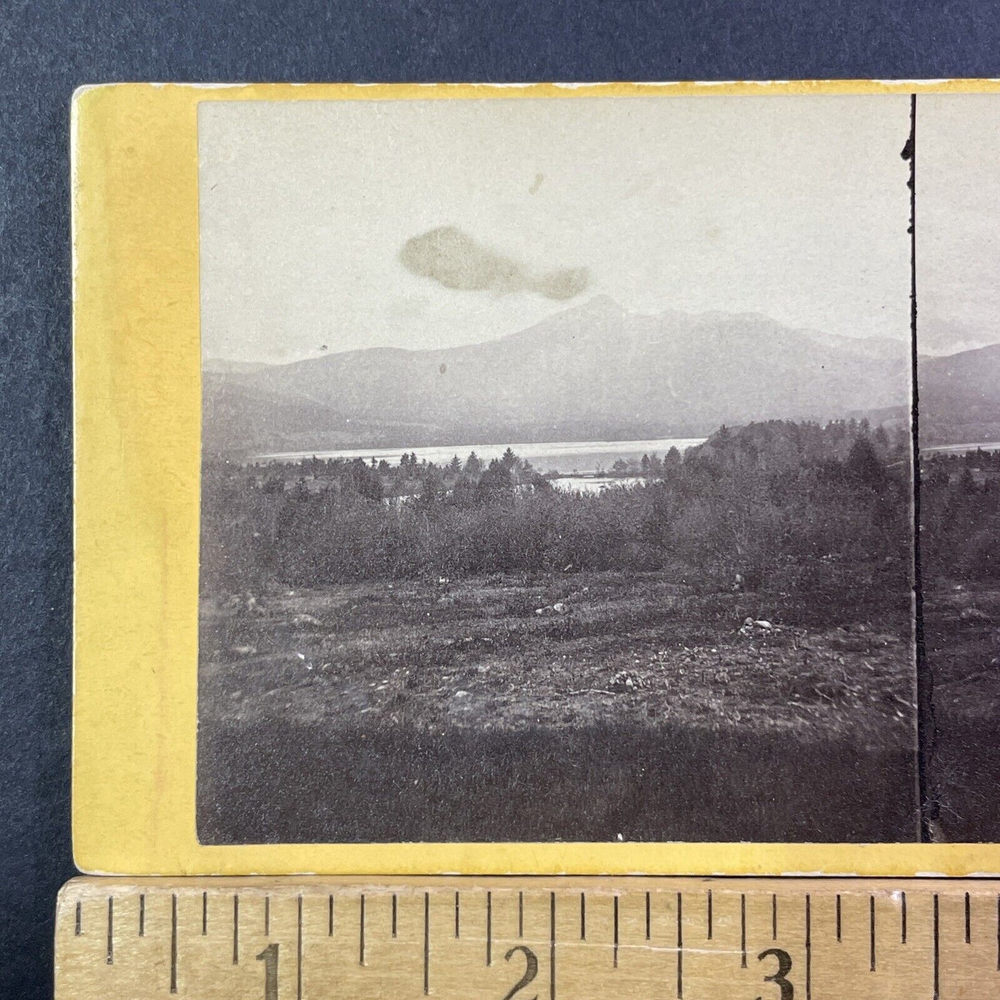 Chocorua Lake Pequawket NH Stereoview Photo AB Hoag Antique c1872 Treadwell X937