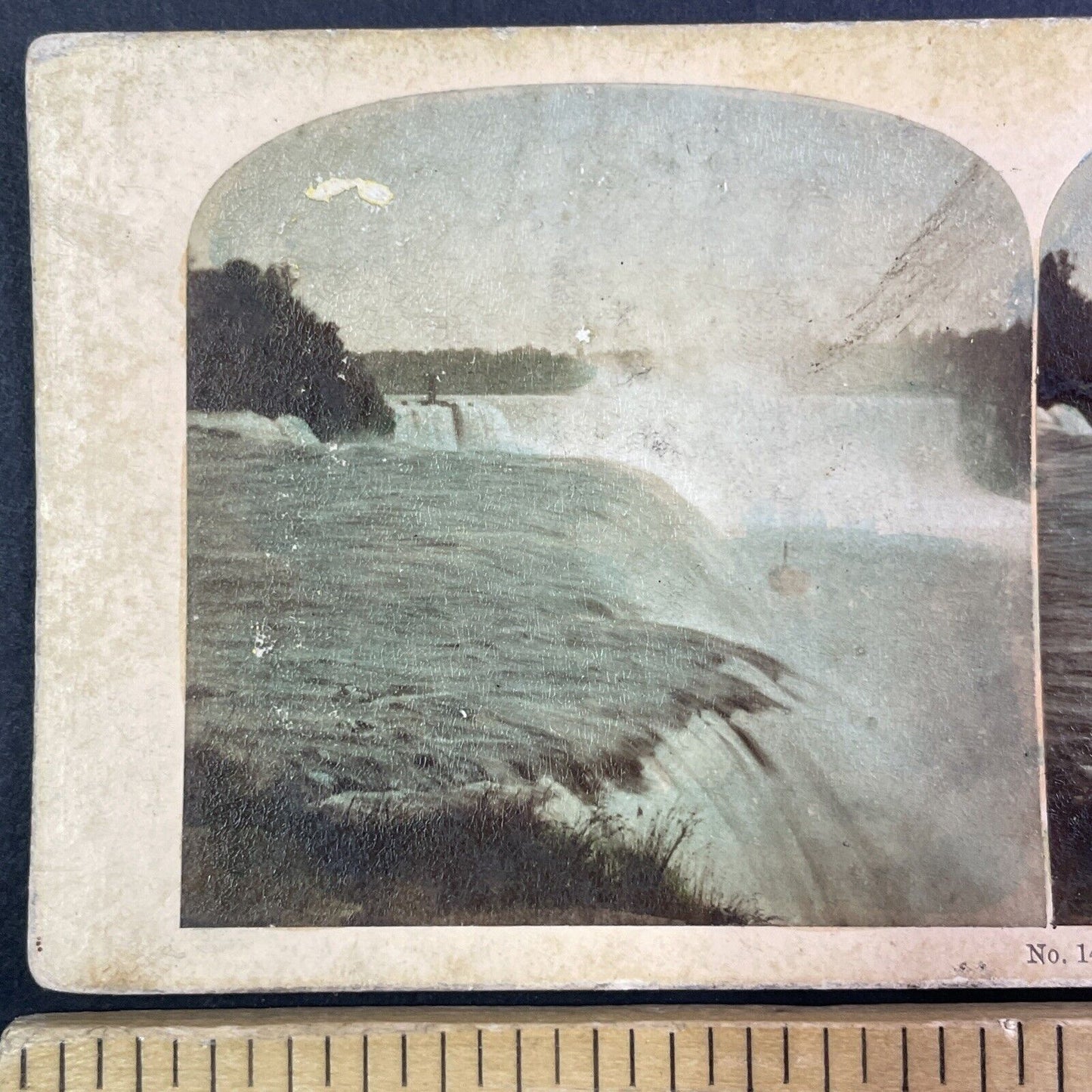 Niagara Falls From Prospect Point Stereoview Union Eagle Backstamp c1870 Y1703