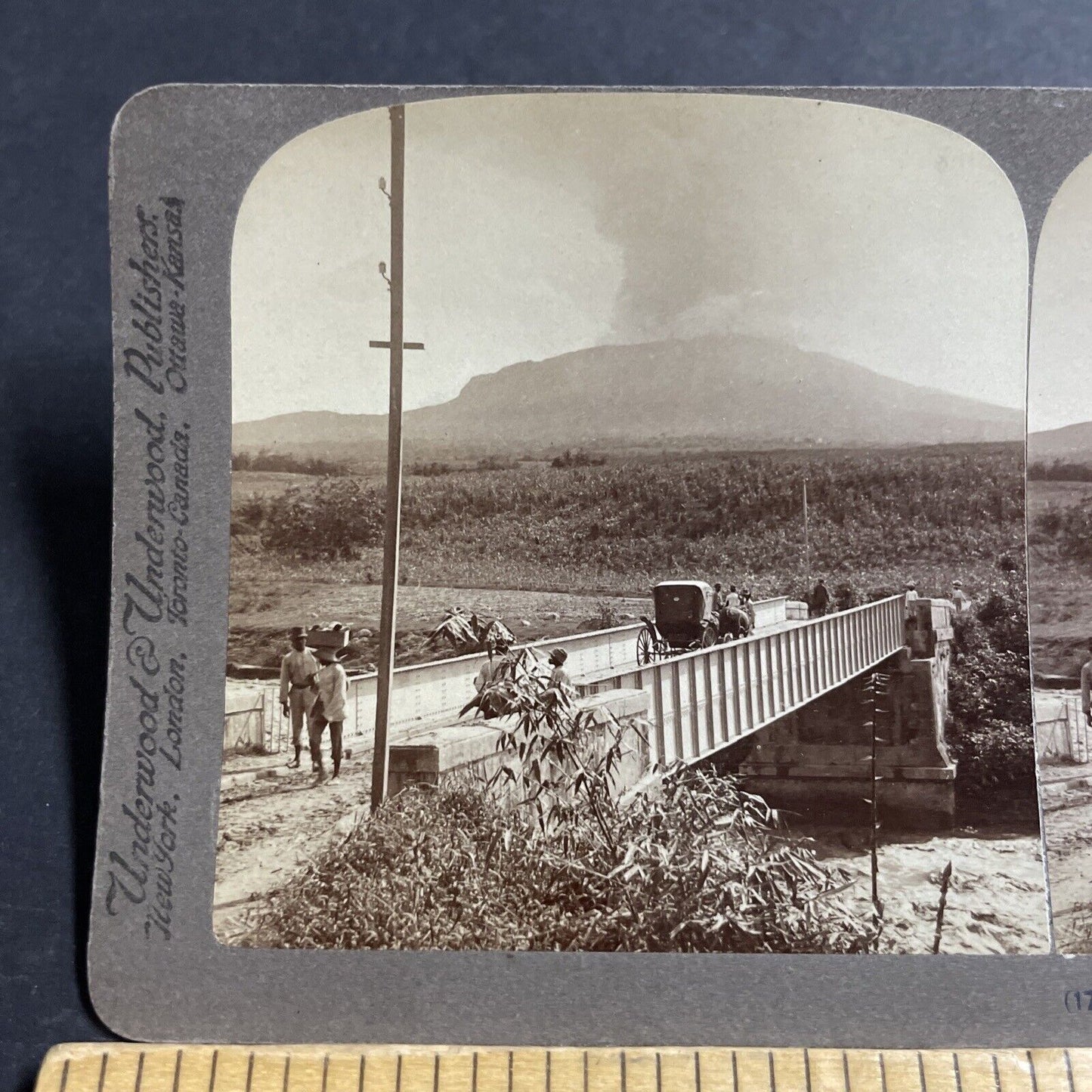 Antique 1902 Eruption Of Mount Pelee Martinique Stereoview Photo Card P5565