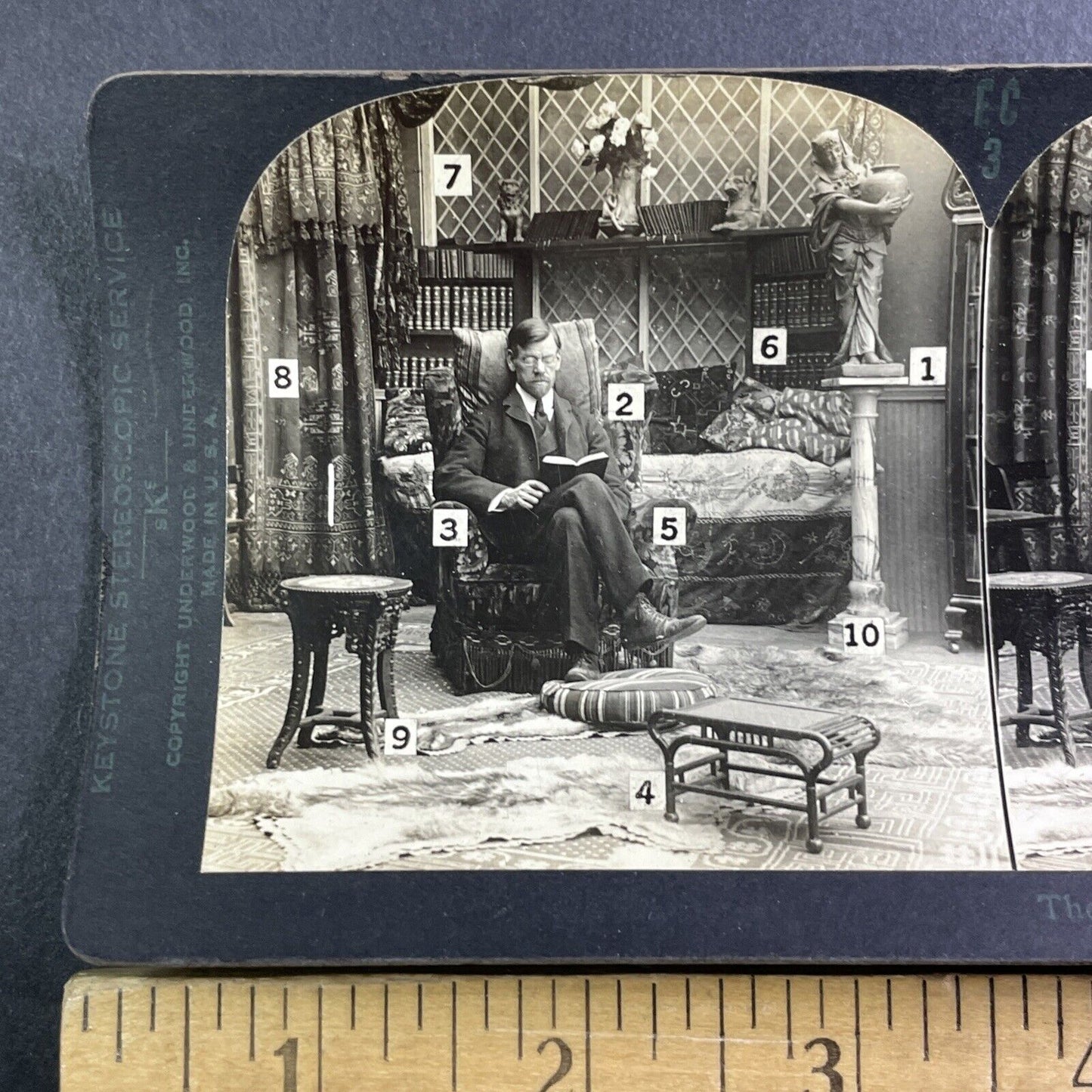 Optometrist Medical Eye Strength Training Stereoview Antique c1920s X1645