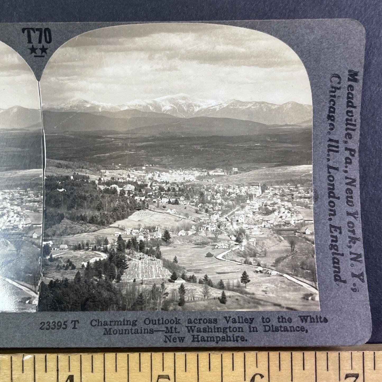 Villages near Mount Washington Stereoview New Hampshire Antique c1910s Y1171