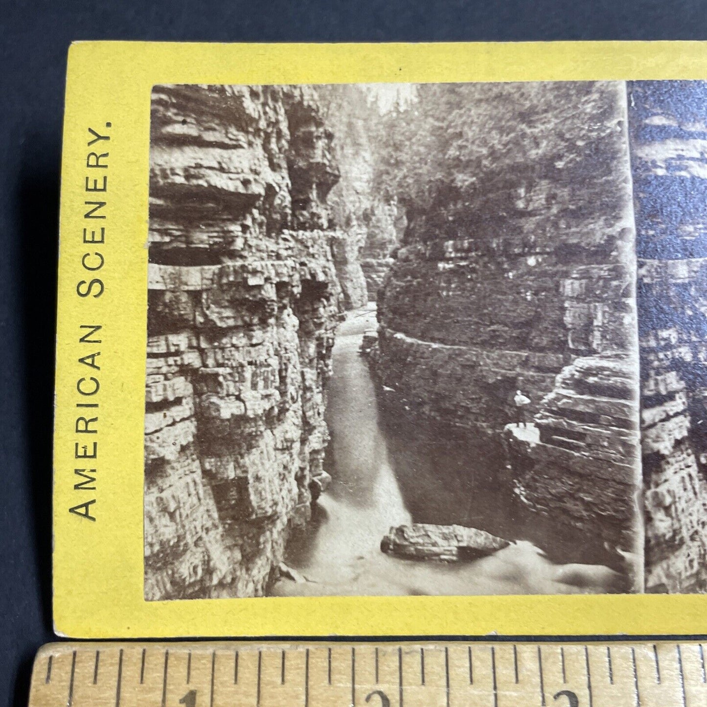 Antique 1870s Ausable Chasm Keeseville New York Stereoview Photo Card P4779