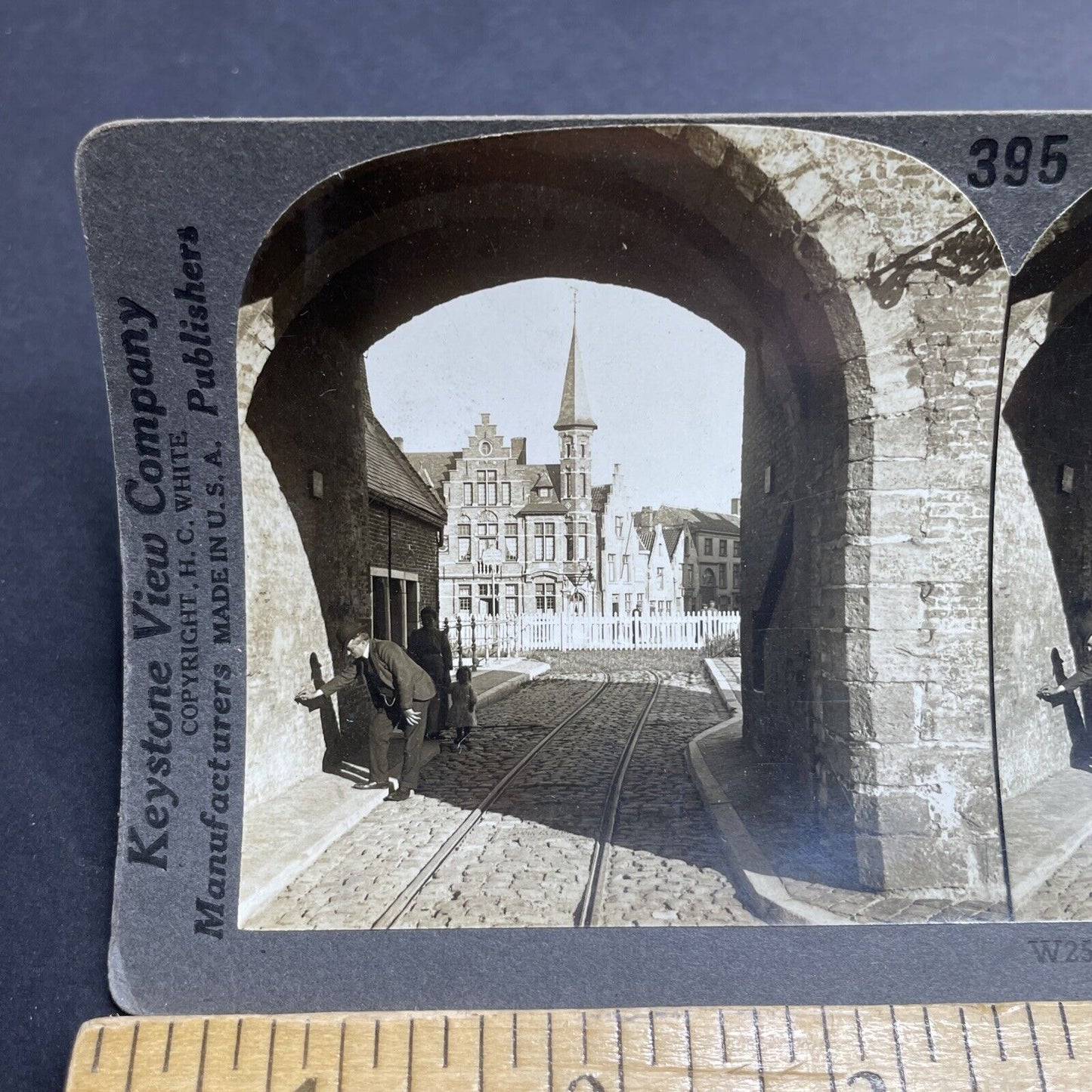 Antique 1920s Old City Of Bruges Belgium Stereoview Photo Card P2036