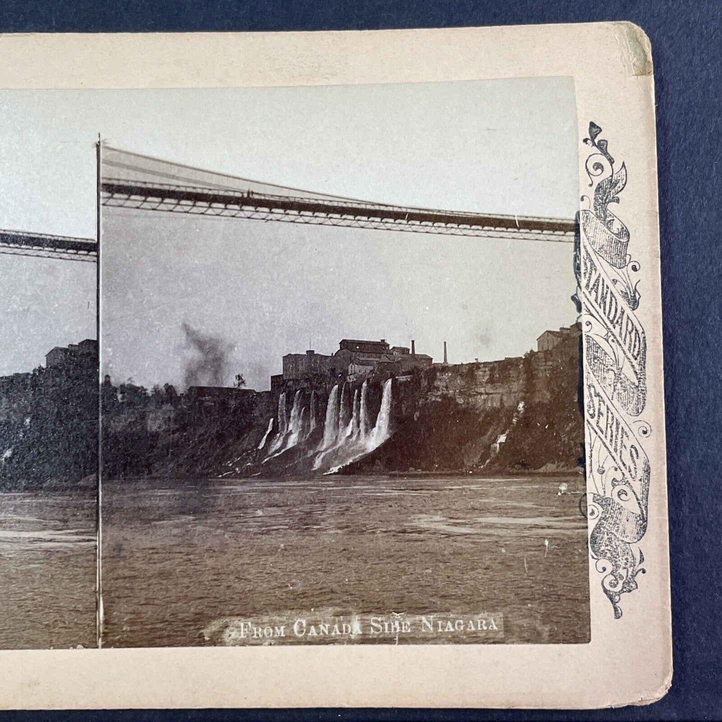 Niagara Falls Hydroelectric Plant New York Stereoview Antique c1880s Y1046 RARE