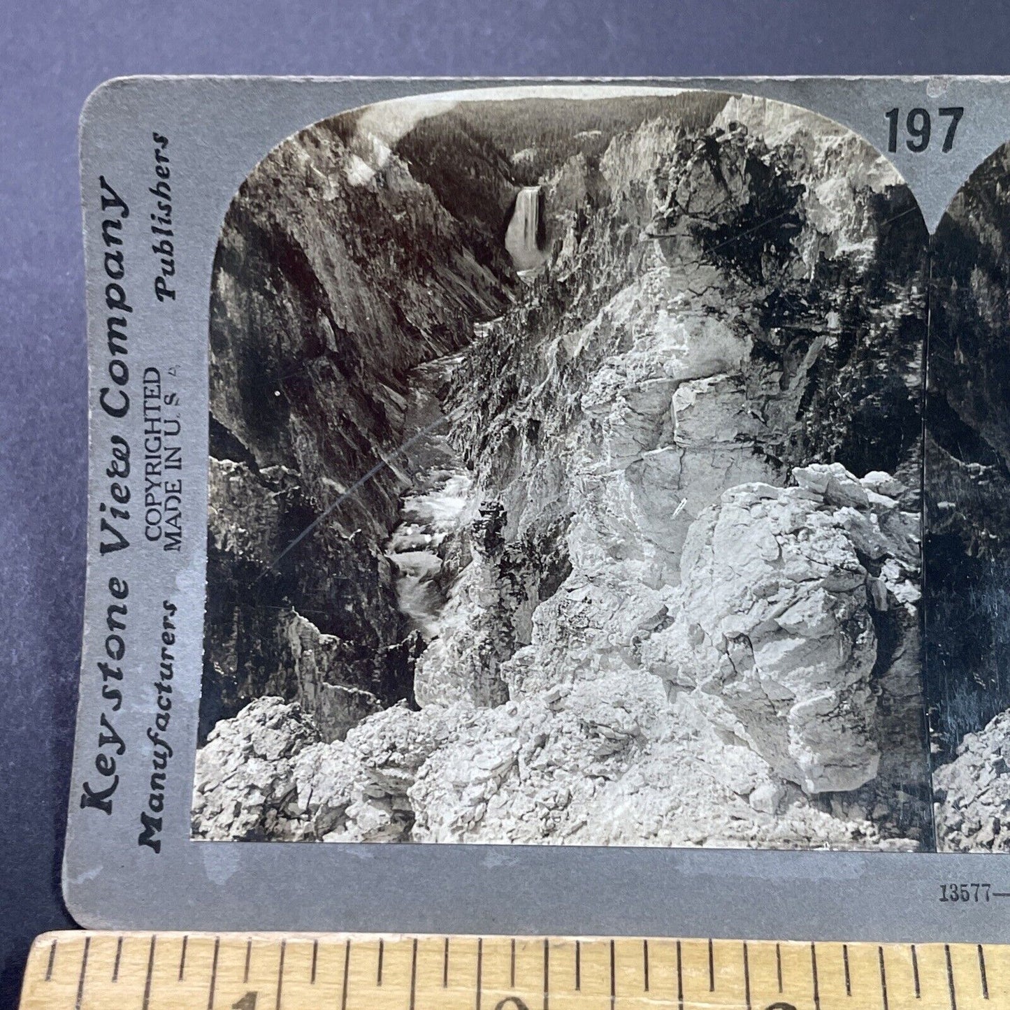 Antique 1910s Yellowstone National Park Waterfalls Stereoview Photo Card P3716