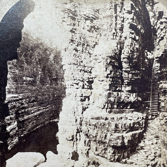 Antique 1870s Ausable Chasm Keeseville New York Stereoview Photo Card P1174