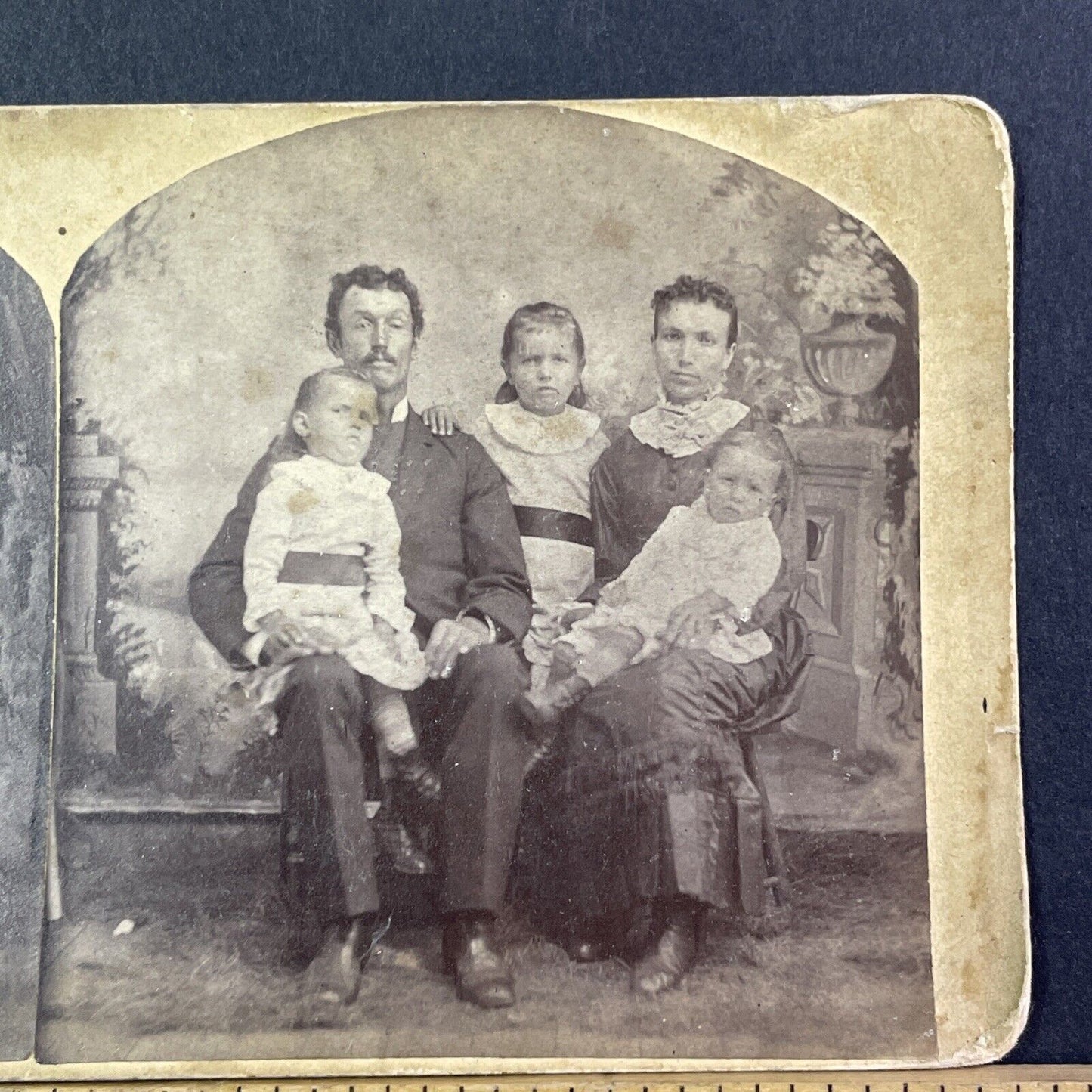 Victorian Family With A Disabled Daughter Stereoview Antique c1875 X2583