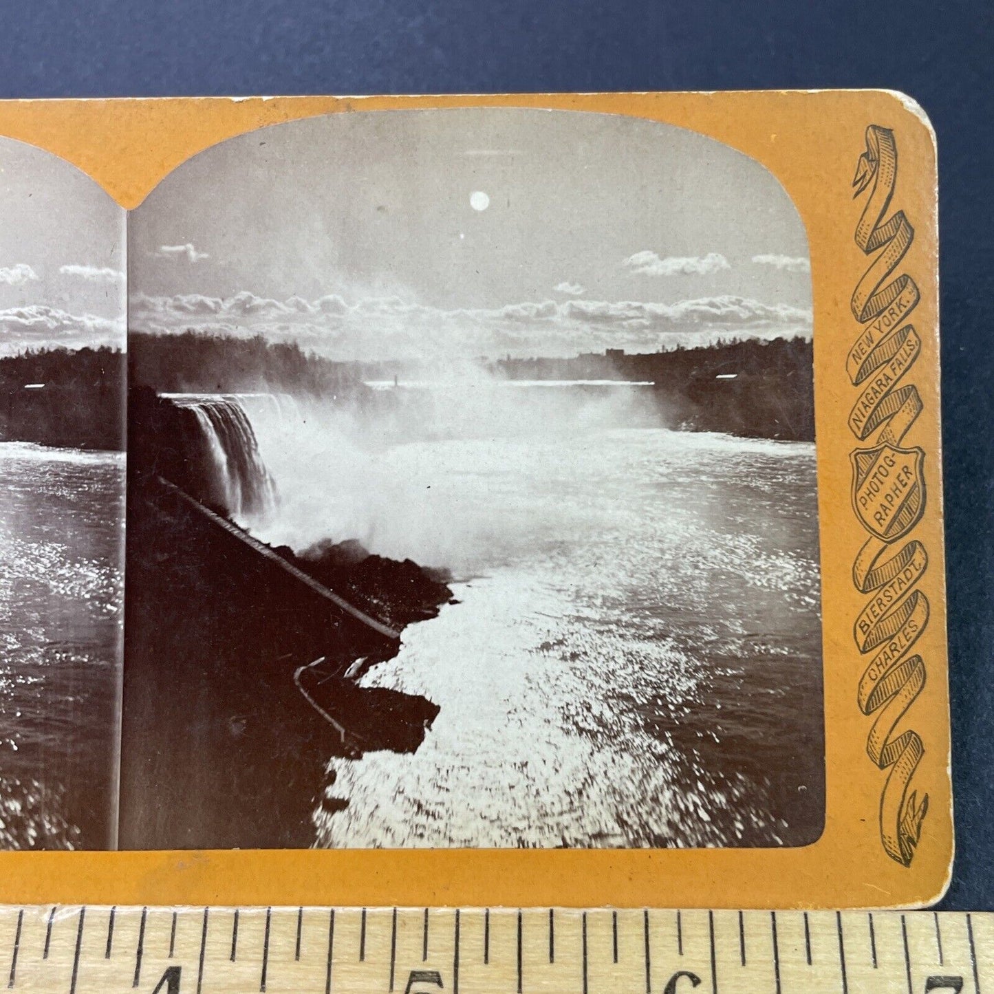 Antique 1870s Niagara Falls From The Rainbow Bridge Stereoview Photo Card P3103