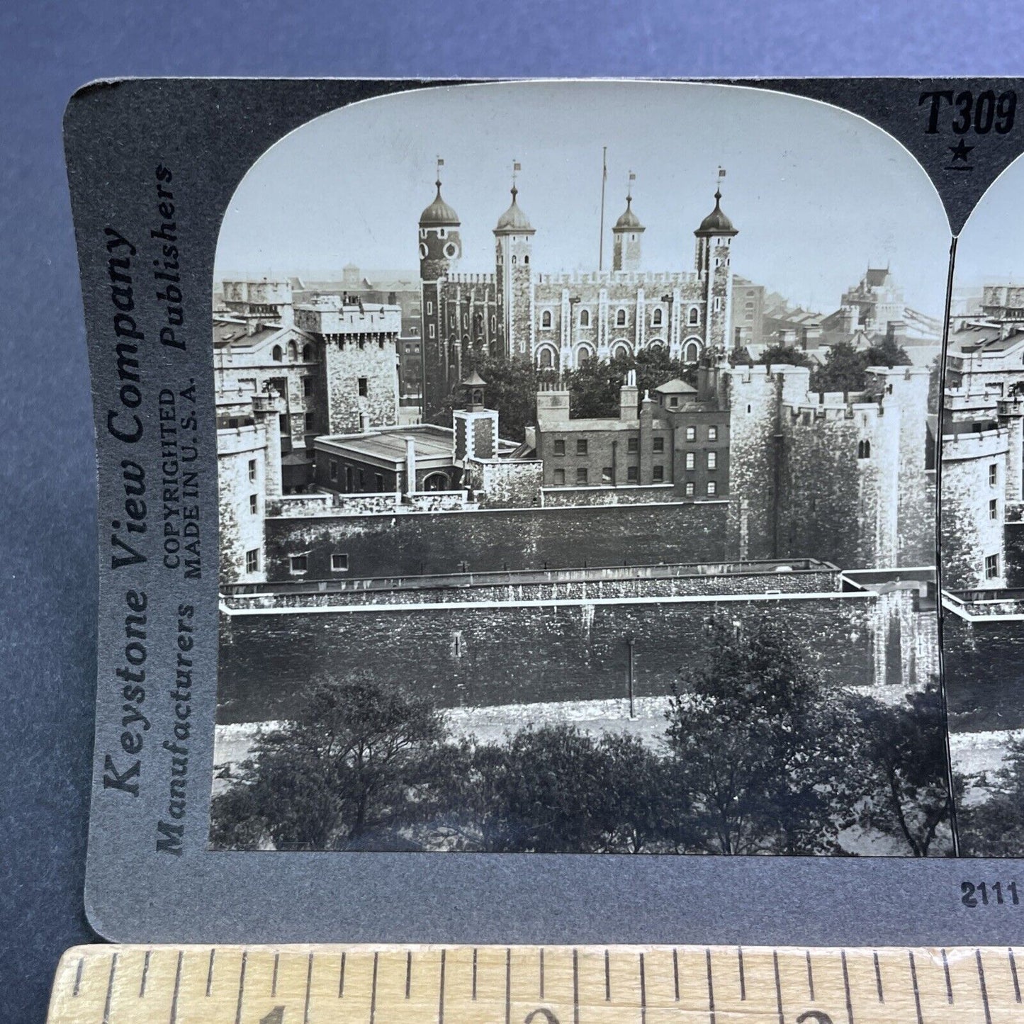 Antique 1909 The Tower Of London England UK Stereoview Photo Card V2856