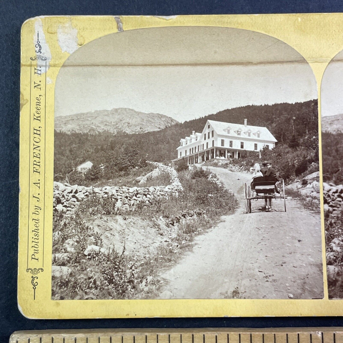 Monadnock Mountain House New Hampshire Stereoview J.A. French c1870s Y880