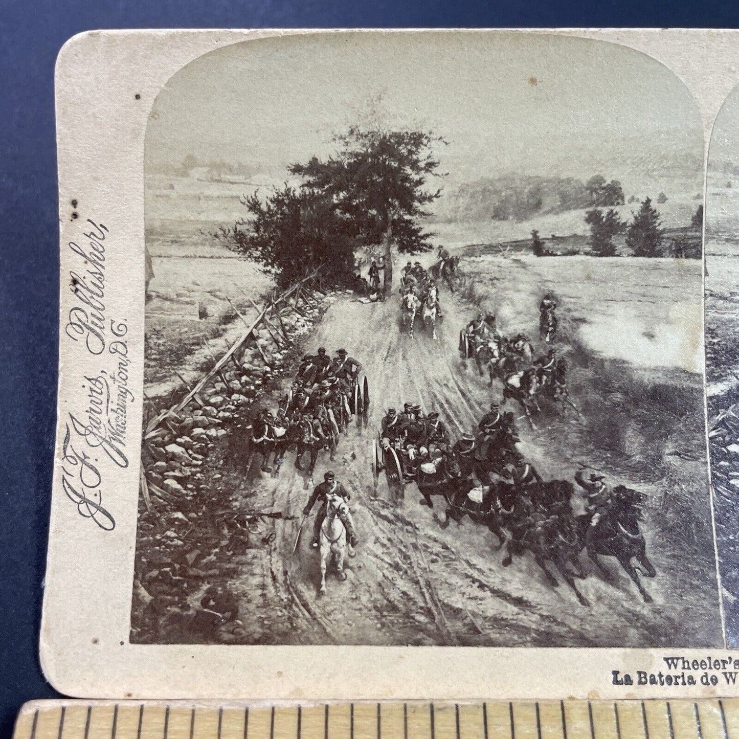 Antique 1890s Battle Of Gettysburg New York Battery Stereoview Photo Card P3890