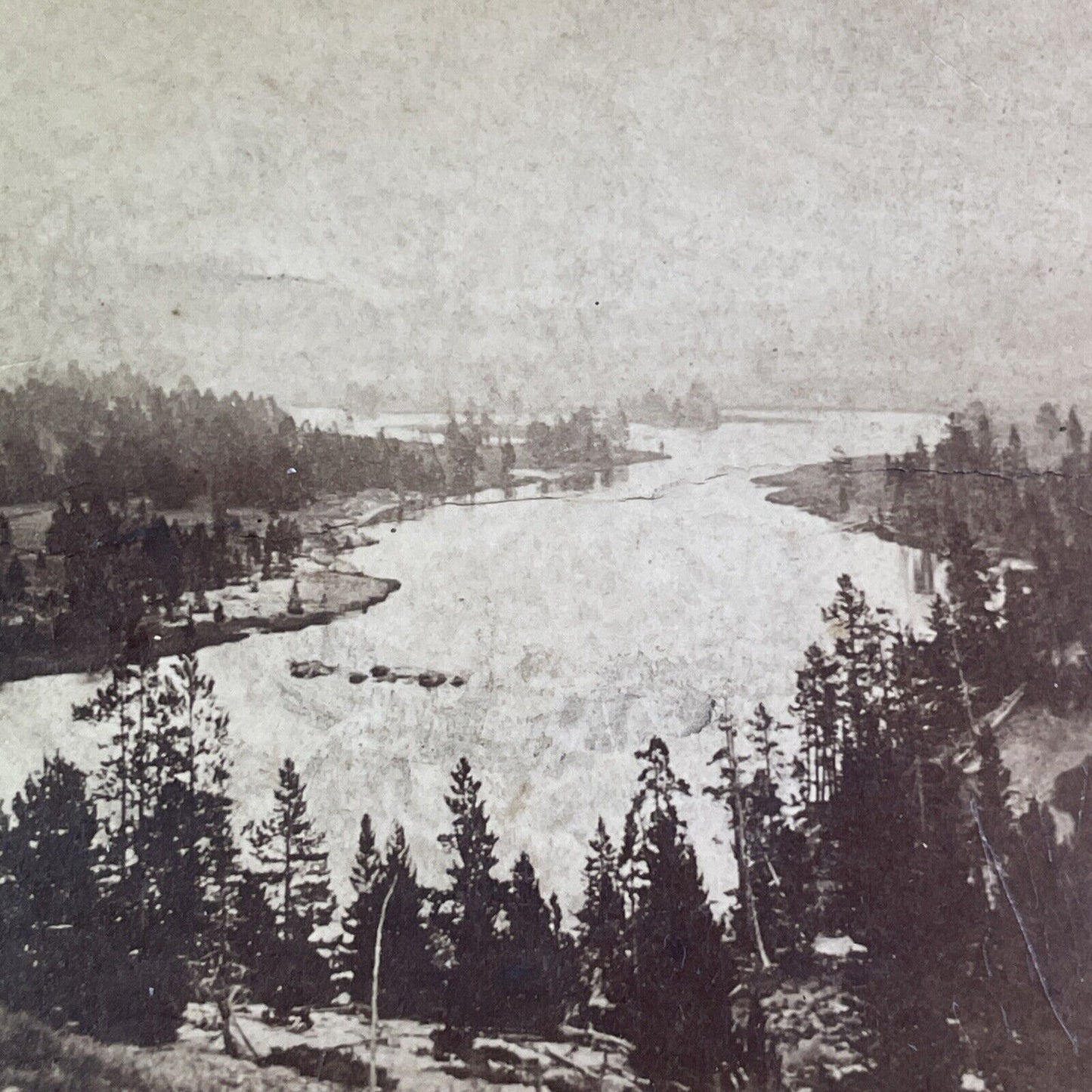 Hayden Valley Yellowstone River Park Stereoview Wyoming Antique c1875 X2466