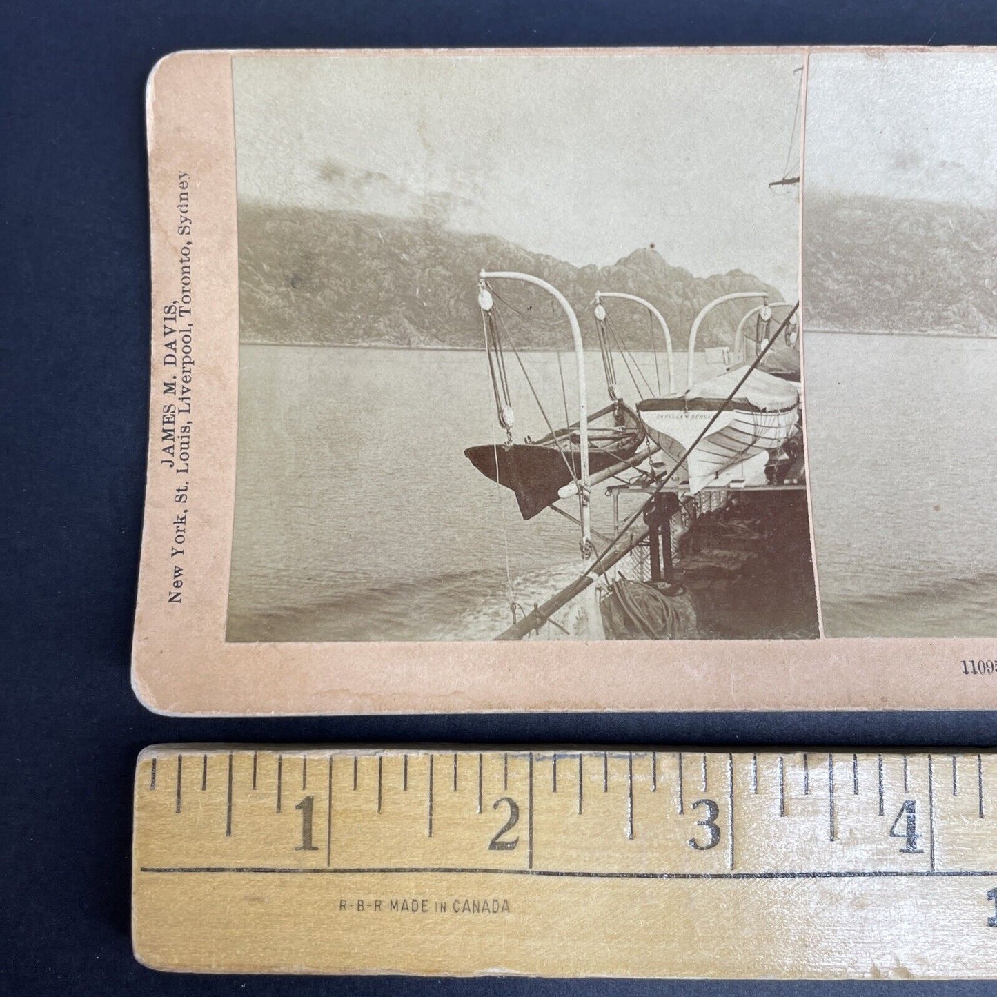 Antique 1896 Boat Launch Norwegian Fjords  Norway Stereoview Photo Card P902