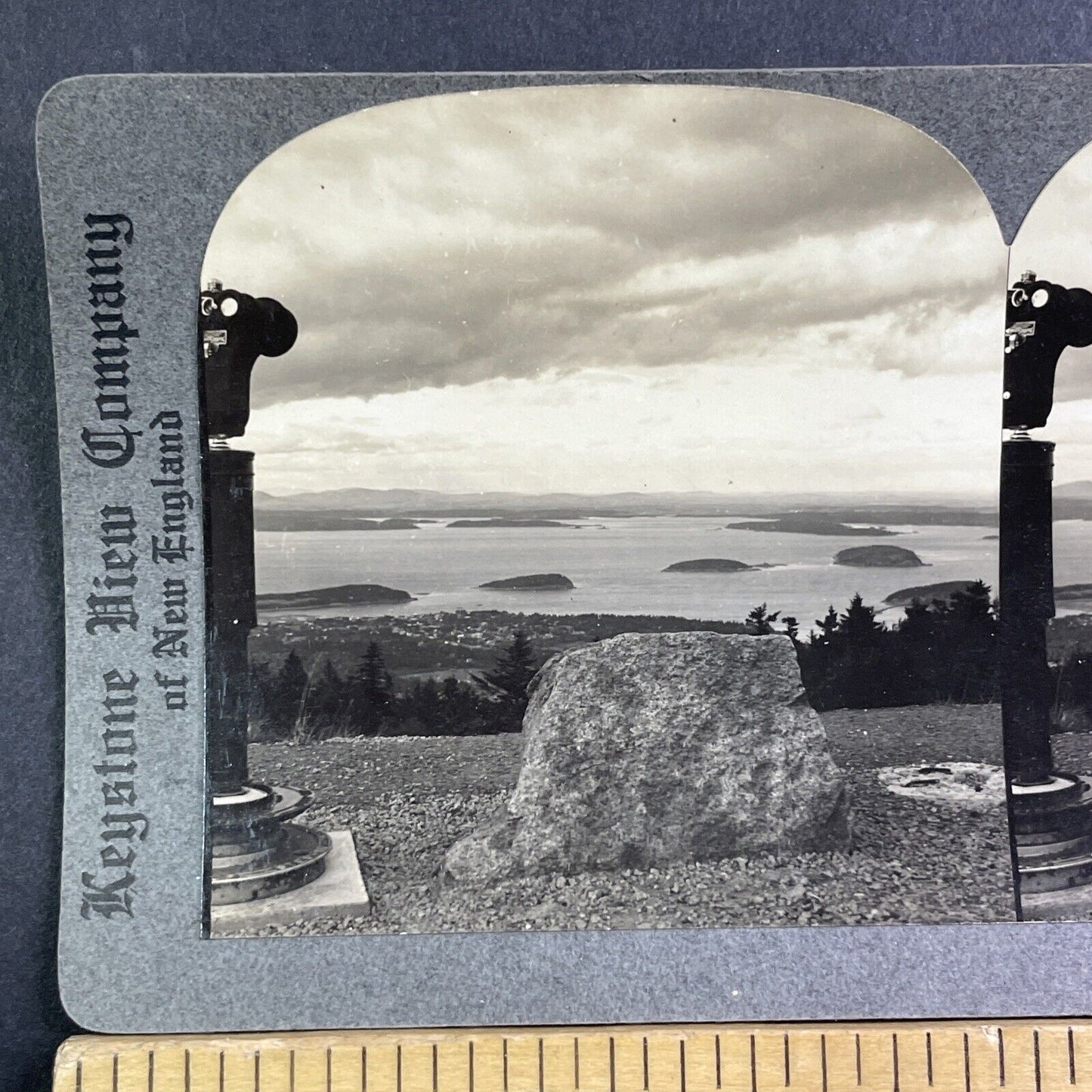 Bar Harbor Porcupine Islands Stereoview Maine Antique c1935 Y419