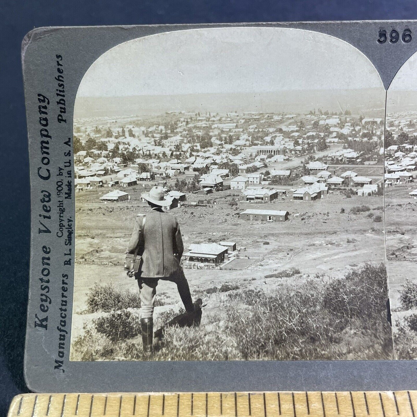 Antique 1900 Bloemfontein South Africa City View Stereoview Photo Card P2209