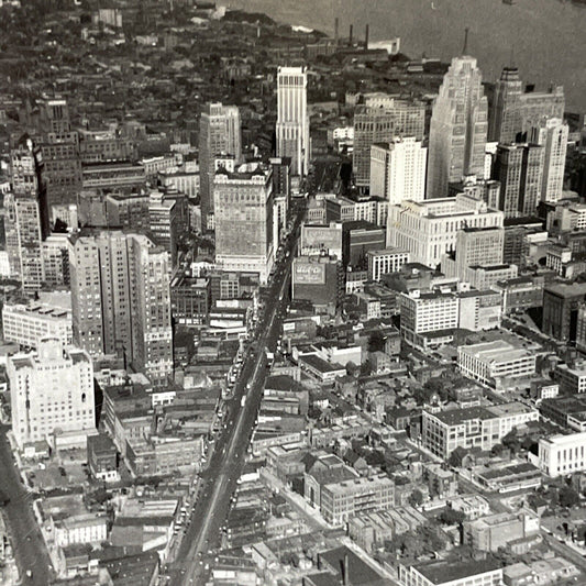 Antique 1920s Detroit Michigan Downtown Aerial View Stereoview Photo Card V2617