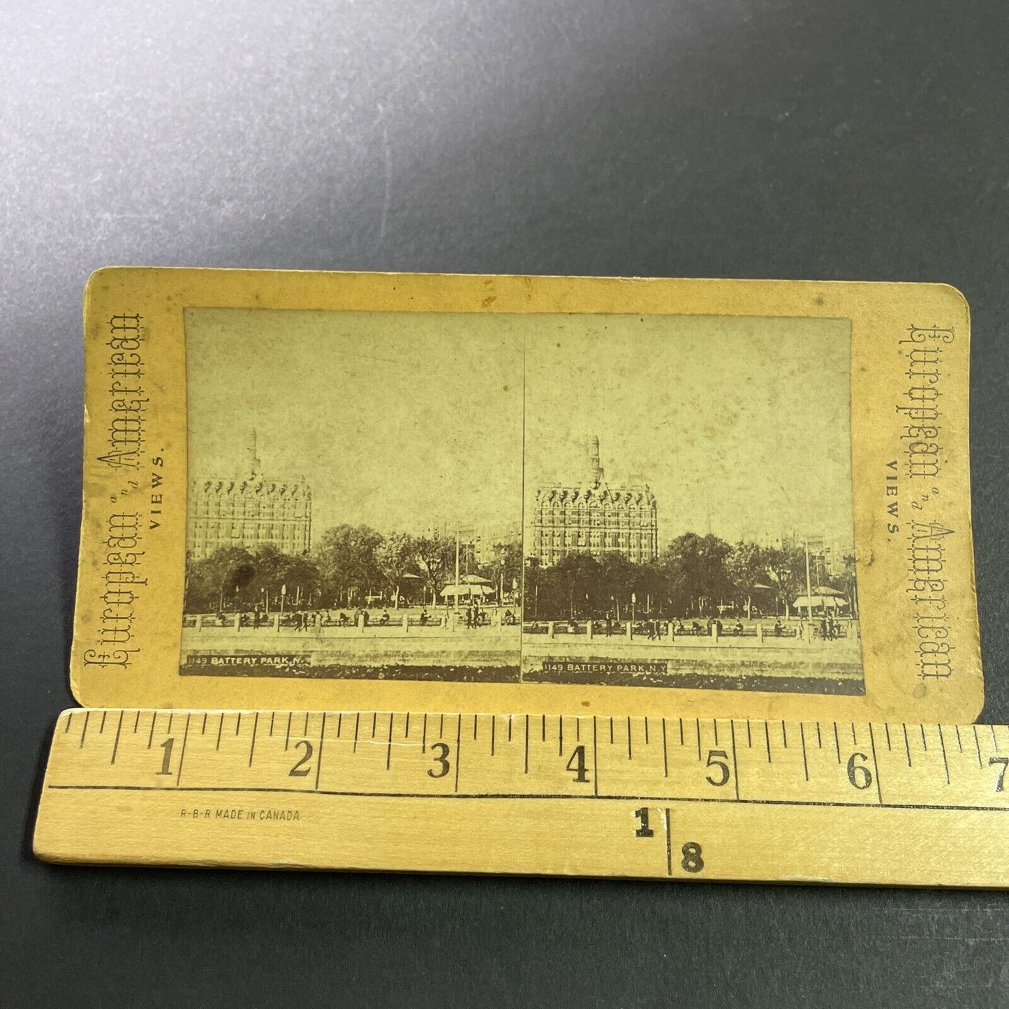 Antique 1870s Battery Park Manhattan New York City Stereoview Photo Card P4027