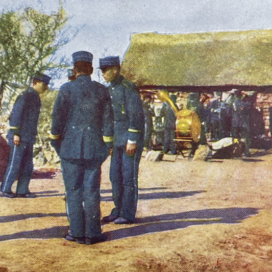 Antique 1905 Japanese Soldiers Music Practice Stereoview Photo Card P580-085