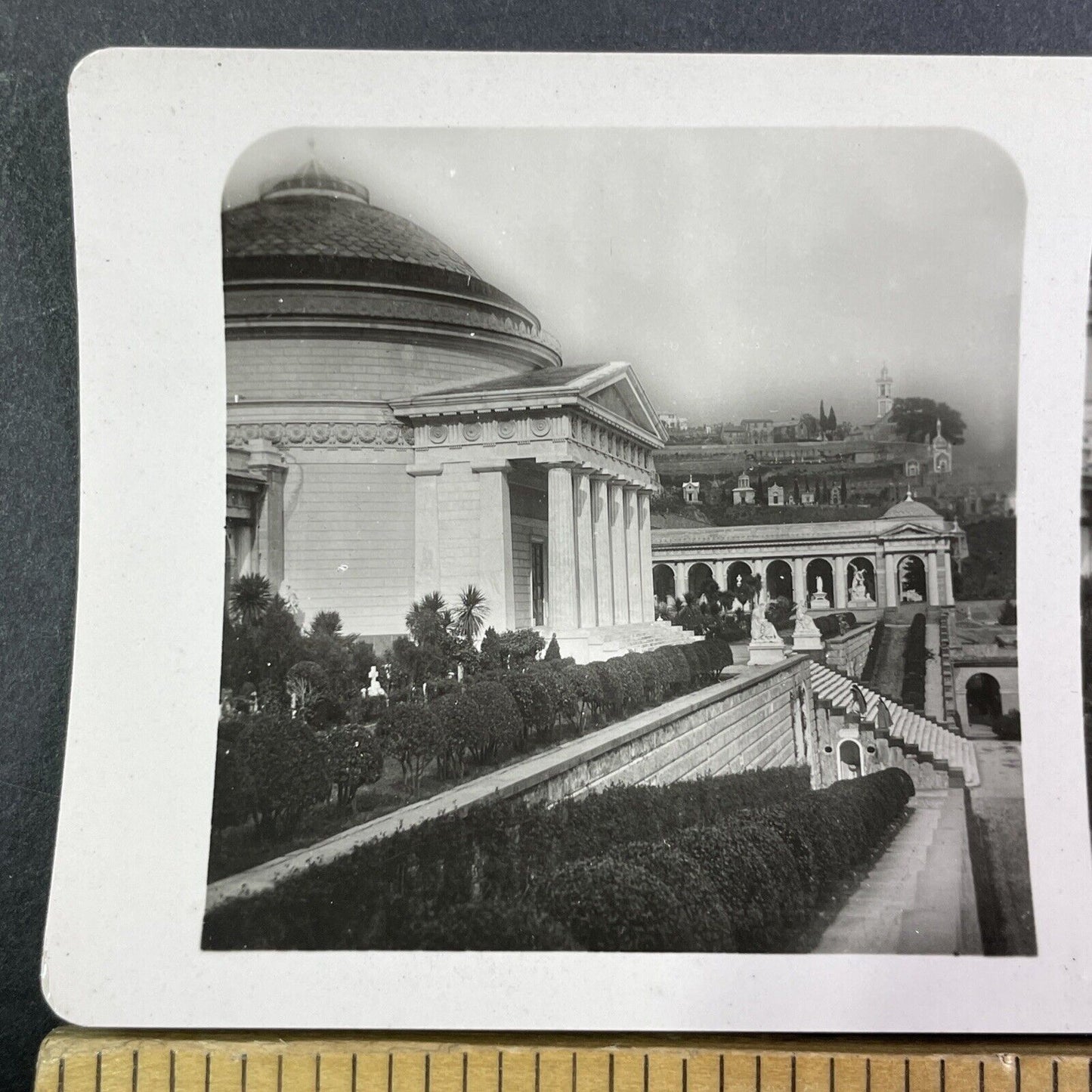 Monumental Cemetery of Staglieno Stereoview Original Albumen Photo c1860s Y2207